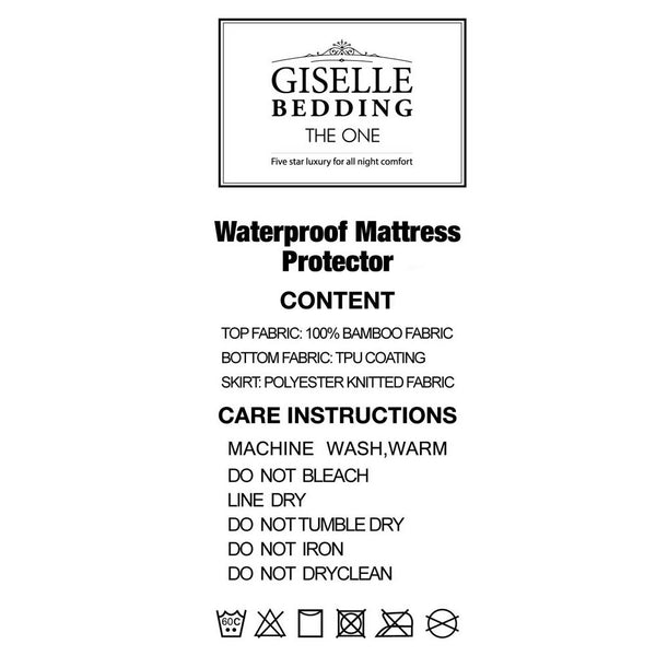 Giselle Bedding Mattress Protector Bamboo Single