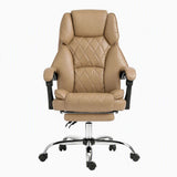 Artiss Executive Office Chair Leather Footrest Espresso