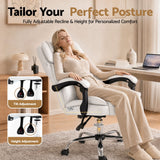 Artiss Executive Office Chair Leather Recliner White