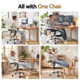 Artiss Executive Office Chair Leather Recliner White