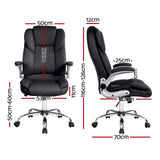 Artiss Executive Office Chair Leather Tilt Black