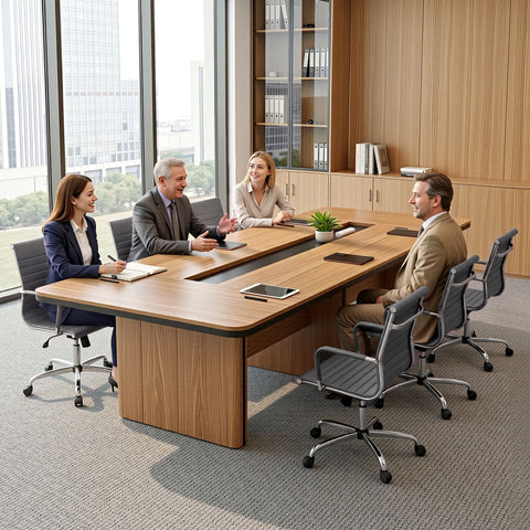 Artiss Office Chair Conference Chairs PU Leather Mid Back Grey