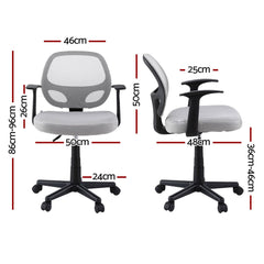 Artiss 2x Mesh Office Chair Computer Gaming Desk Chairs Work Study Mid Back Grey