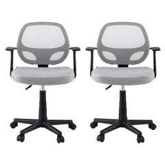 Artiss 2x Mesh Office Chair Computer Gaming Desk Chairs Work Study Mid Back Grey