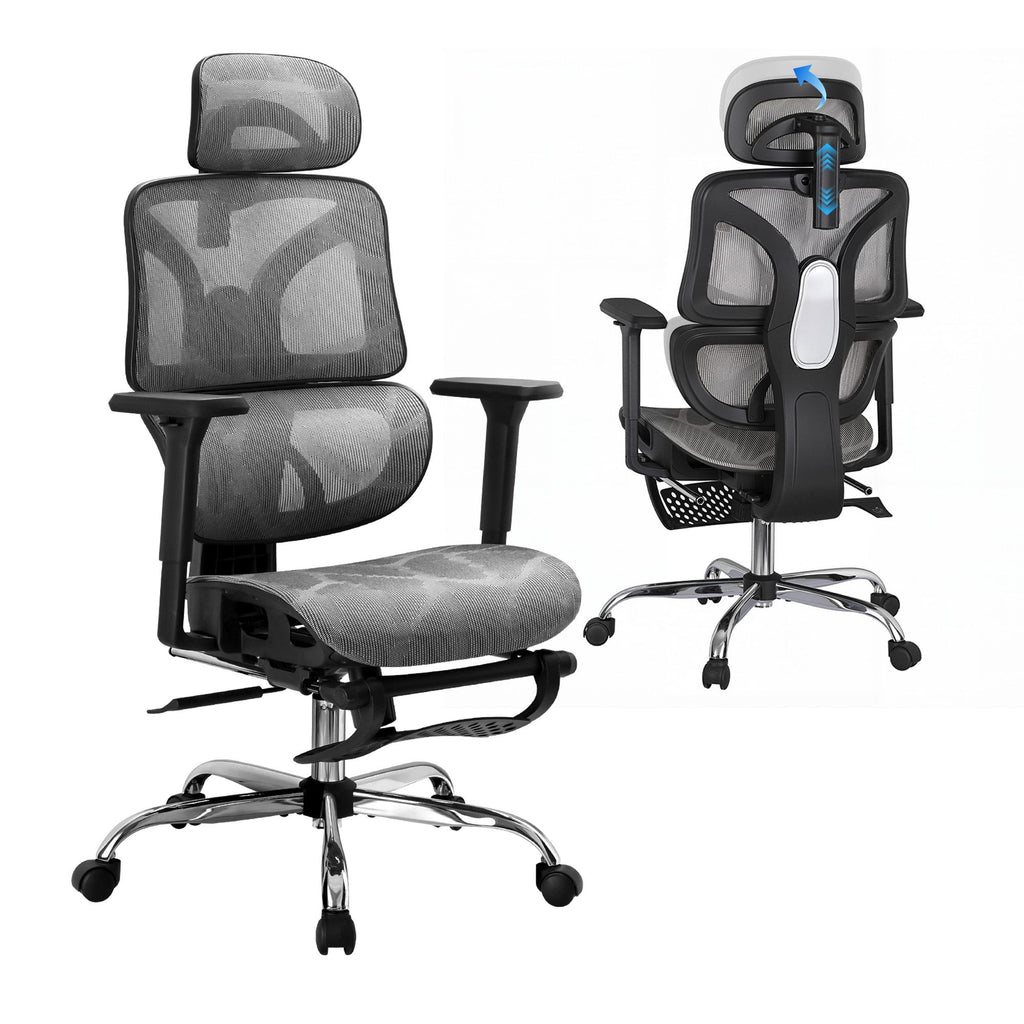 Artiss Ergonomic Office Chair Footrest Grey
