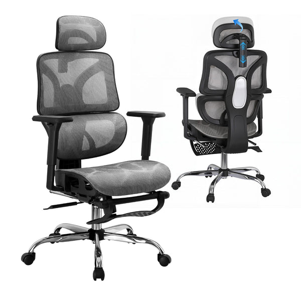 Artiss Ergonomic Office Chair Footrest Grey