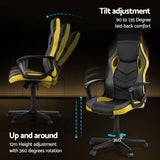 Artiss Gaming Office Chair Computer Executive Racing Chairs High Back Yellow