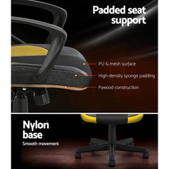 Artiss Gaming Office Chair Computer Executive Racing Chairs High Back Yellow