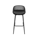 Gardeon 2x Outdoor Bar Stools Plastic Black