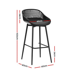 Gardeon 4x Outdoor Bar Stools Plastic Black