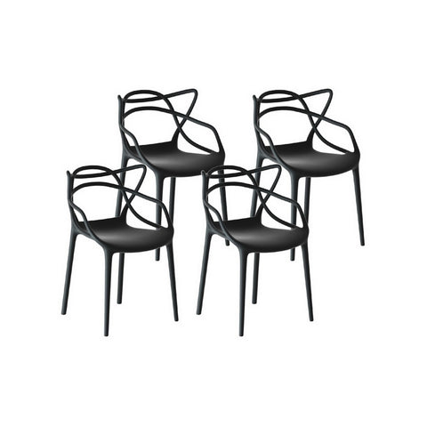 Gardeon 4PC Outdoor Dining Chairs PP Portable Stackable Chair Patio Furniture