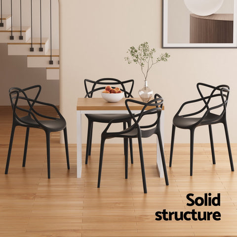 Gardeon 4PC Outdoor Dining Chairs PP Portable Stackable Chair Patio Furniture