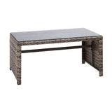 Gardeon 4 PCS Outdoor Sofa Set with Storage Cover Rattan Chair Furniture Grey