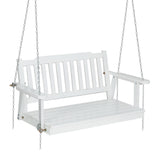 Gardeon Porch Swing Chair with Chain Garden Chair Outdoor Furniture Wooden White