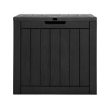 Gardeon Outdoor Storage Box 118L Container Lockable Garden Toy Tool Shed Black