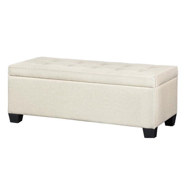 Artiss Storage Ottoman Blanket Box 97cm Linen Beige