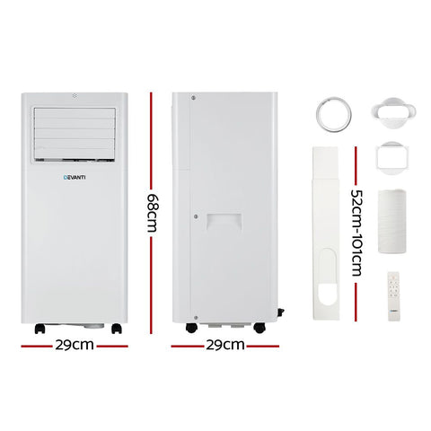 Devanti Portable Air Conditioner 7000BTU Cooling Mobile Fan Cooler Dehumidifier
