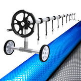 Aqua Buddy Pool Cover 11x6.2m 400 Micron Silver Swimming Pool Solar Blanket 6.55m Roller