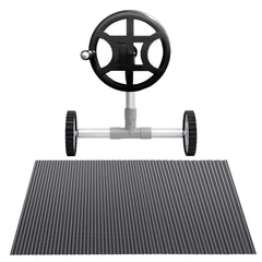 Aqua Buddy Pool Cover 600 Micron 6.5x3m w/ Roller 4m Swimming Pools Black Solar Blanket