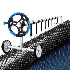 Aqua Buddy Pool Cover 600 Micron 6.5x3m w/ Roller 5.55m Black Solar Blanket