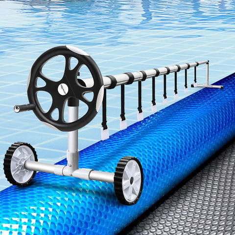 Aquabuddy Pool Cover 500 Micron 8x4.2m Swimming Pool Silver Solar Blanket 5.5m Roller