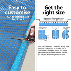 Aqua Buddy Pool Cover 600 Micron 8.5x4.2m Swimming Pool Solar Blanket Blue Black