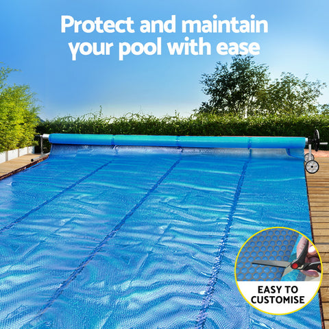 Aqua Buddy Pool Cover 600 Micron Heat Solar Blanket 9.5x5m w/ 5.55m Roller