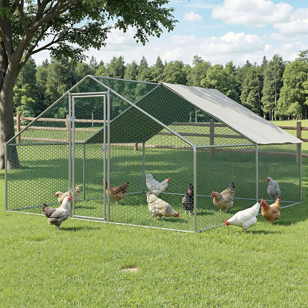 i.Pet Chicken Coop Cage 3x4x2m Galvanised Steel