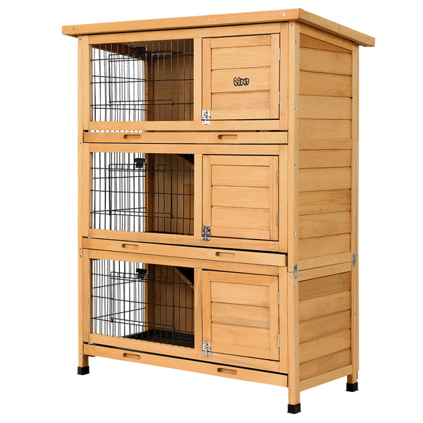 i.Pet Rabbit Hutch Chicken Coop 91.5cm x 46cm x 116.5cm Chicken Coop Large House Cage Run Wooden Outdoor