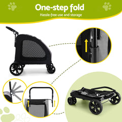 i.Pet Pet Stroller Dog Pram Large Carrier Cat Travel Foldable Strollers 4 Wheels Trolley