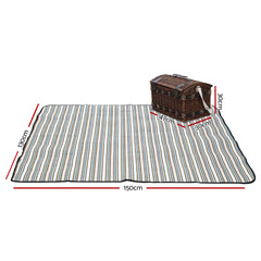 Alfresco 4 Person Picnic Basket Set Wooden Blanket Cooler Bag Outdoor Insulated