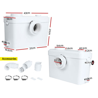 Giantz Macerator Sewerage Pump Waste Water Marine Toilet Disposal Unit Laundry