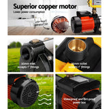 Giantz 1800W Max 5-Stage Garden Water Pump High Pressure Irrigation Booster Pump, Automatic Multi-Stage External Sprinkler Pump for Rainwater Tank Transfer, Home Farm Lawn, Yellow