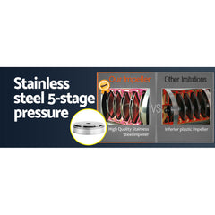 Giantz Garden Water Pump High Pressure 2000W 5-Stage Tank Irrigation Black