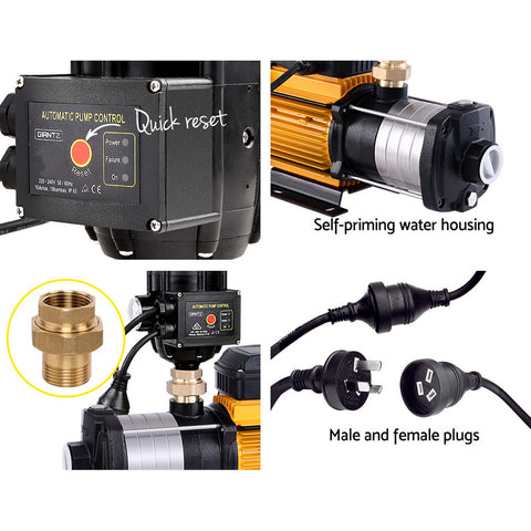 Giantz Garden Water Pump High Pressure 2000W Max 5-Stage Tank Irrigation Transfer Booster Pump Black