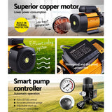 Giantz Garden Water Pump High Pressure 2500W Max 6-Stage Tank Irrigation Transfer Booster Pump Black