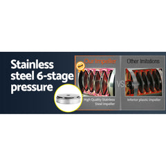 Giantz Garden Water Pump High Pressure 2500W Max. 6-Stage Tank Irrigation Yellow