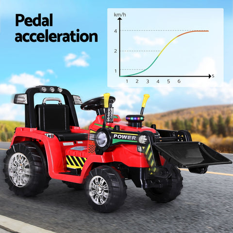 Rigo Kids Electric Ride On Car Bulldozer Digger Loader Remote 6V Red