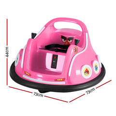 Kids Ride On Car Bumper Electric Ride On Cars Light Remote Angry Birds Sticker Pink