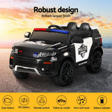 Rigo Kids Electric Ride On Patrol Police Car Horn Music Remote Black