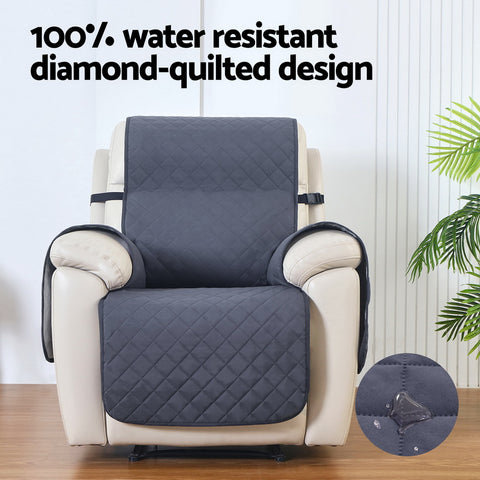 Artiss Recliner Chair Cover Water Repellent Non Slip Grey