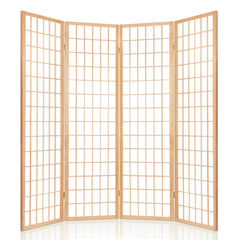 Artiss 4 Panel Room Divider Screen 174x179cm Natural