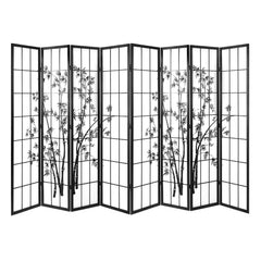 Artiss 8 Panel Room Divider Screen 348x179cm Bamboo Black White