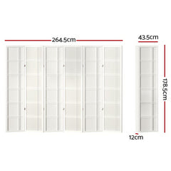 Artiss 6 Panel Room Divider Screen 265x179cm Nova White