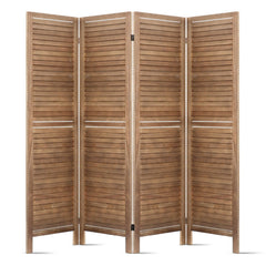 Artiss 4 Panel Room Divider Screen 160x170cm Louver Oak