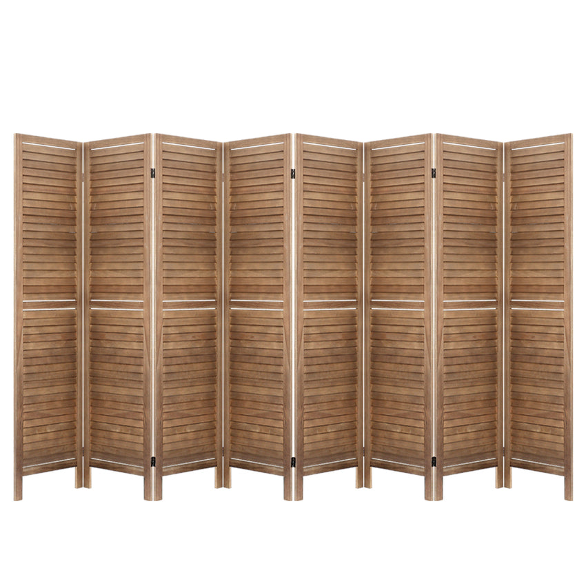 Artiss 8 Panel Room Divider Screen 326x170cm Louver Oak