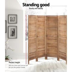 Artiss 8 Panel Room Divider Screen 326x170cm Louver Oak