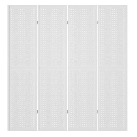 Artiss 4 Panel Room Divider Screen 164x170cm Pegboard White