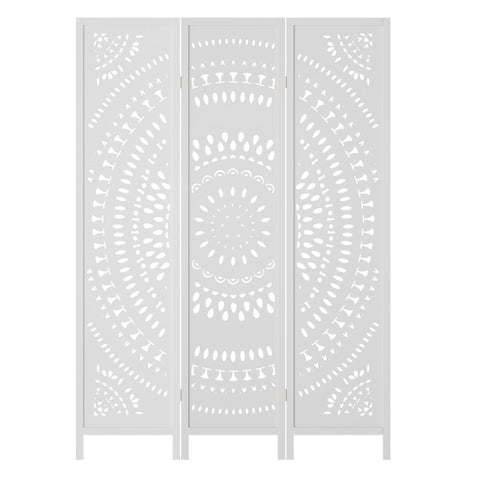 Artiss 3 Panel Room Divider Screen 132x170cm Circle White