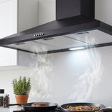 Devanti 900mm Range Hood 90cm Rangehood Black